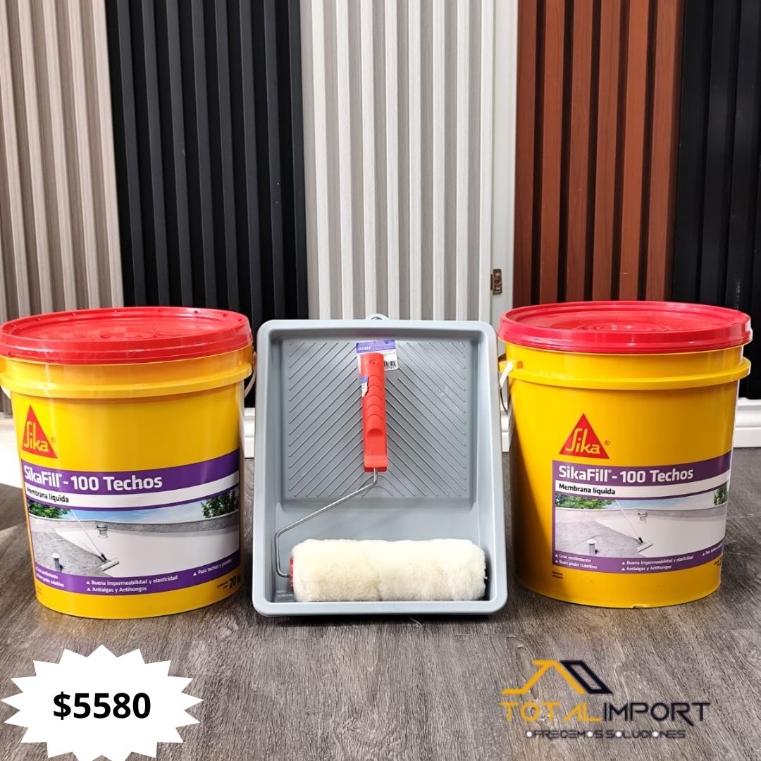 SIKAFILL-100 TECHOS BLANCO 20kg + 20kg+KIT - Membranas | Servimport